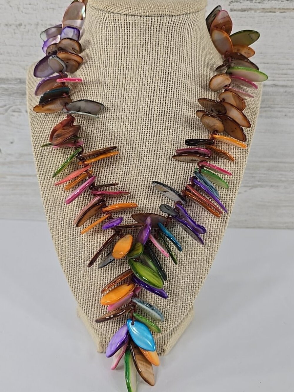 Colorful Chunky Multi‑Stone Statement Necklace Boho Layered Irregular Beads Fest